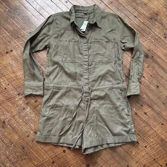 Aerie olive green military mechanic S new romper - Picture 2 of 4